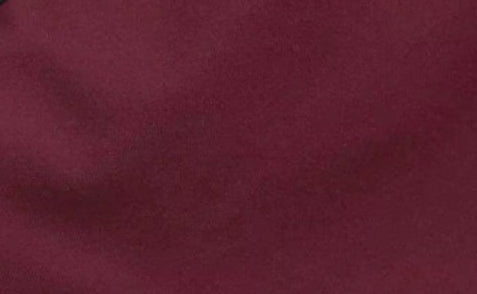 Two-Tone Burgundy & Black Asymmetrical Top Round Collar Long Sleeved Button Detail