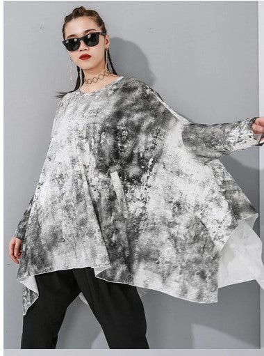 Urban Galaxy Swirl Black & White Top by CK Designs