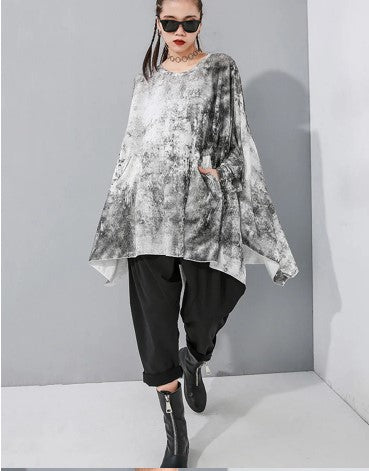 Urban Galaxy Swirl Black & White Top by CK Designs