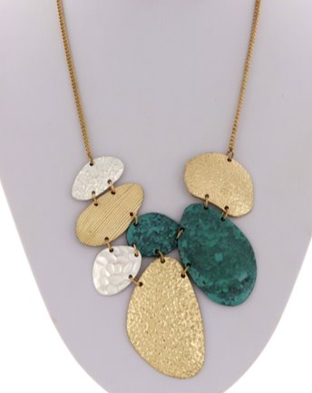 Geometric Tri-tone Matte Finsh Necklace