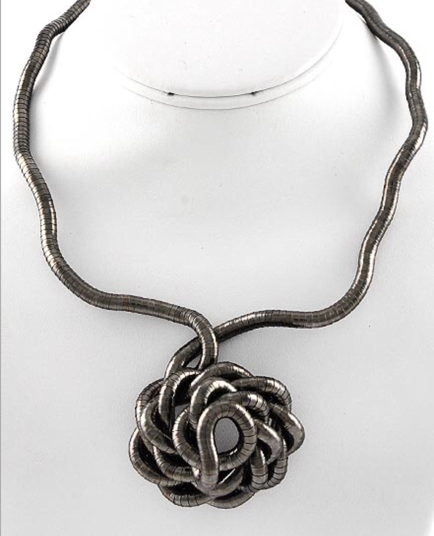 Gooseneck Necklace 5mm Hematite