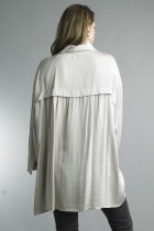 Tempo Paris Sateen Oversized Long Sleeve Blouse