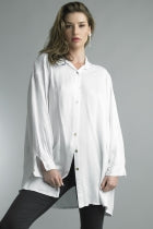 Tempo Paris Sateen Oversized Long Sleeve Blouse
