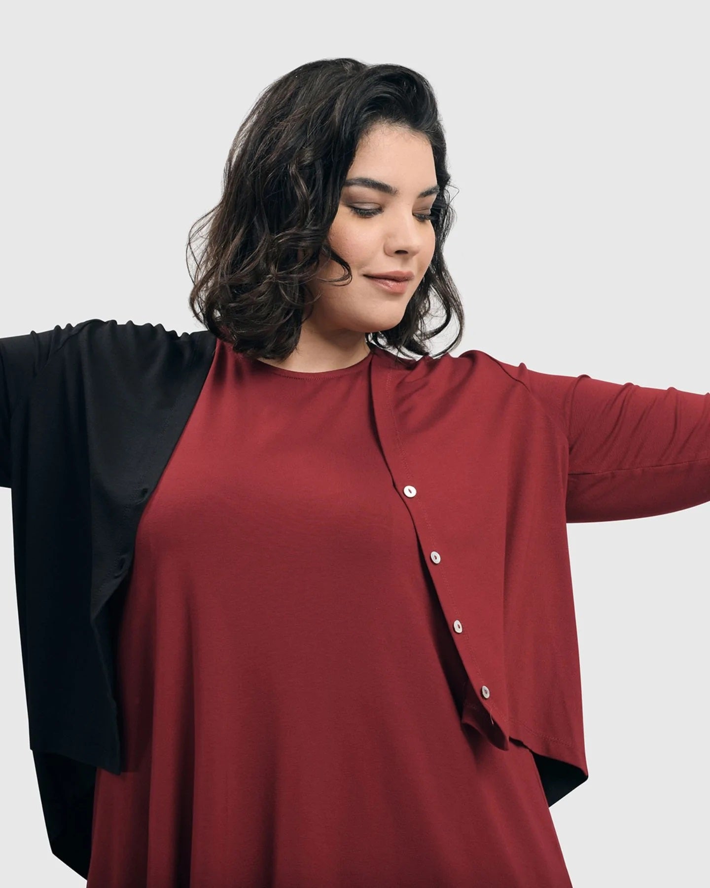 Essential Crop Cardigan Jacket, Plum by Alembika