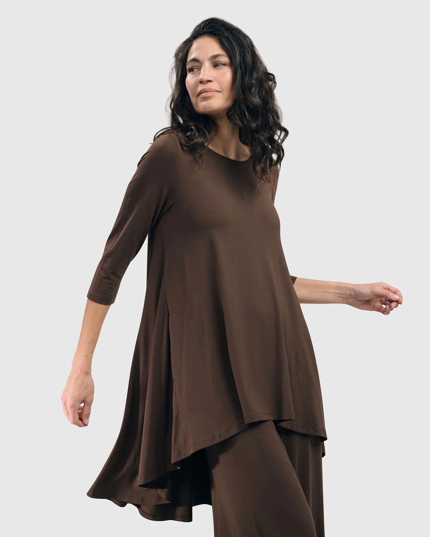 Essential Swing Tunic Top, Coffee by Alembika