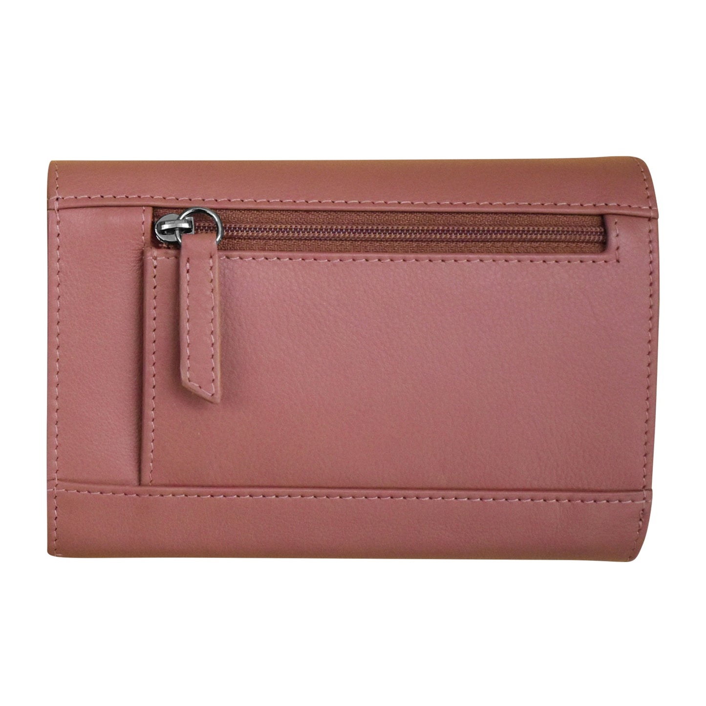 Leather French Wallet Mauve