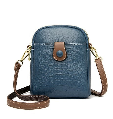Blake Leather Croco Embossed Small Crossbody Purse