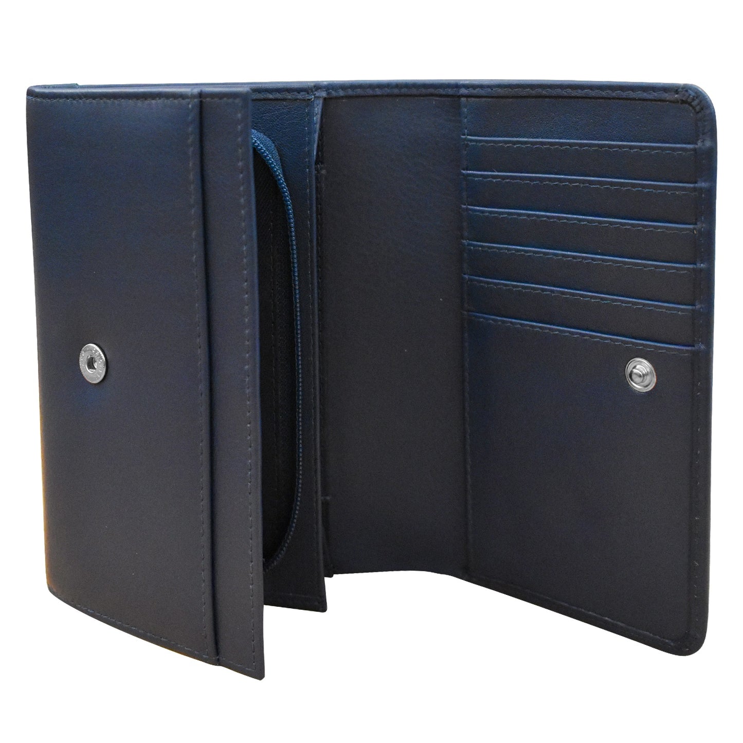 Leather French Wallet Navy