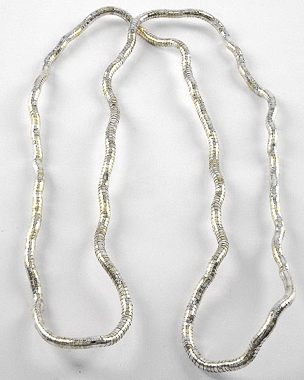 Gooseneck Long Necklace 8mm Silver Tone Finish