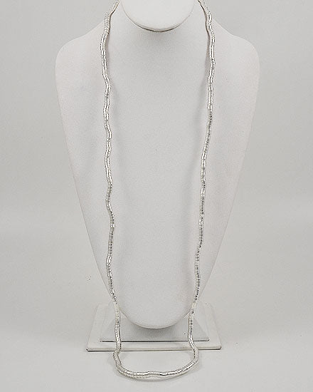 Gooseneck Long Necklace 8mm Silver Tone Finish