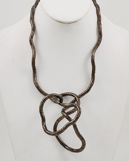 Gooseneck Long Necklace 5mm Black Oxidized Tone Finish