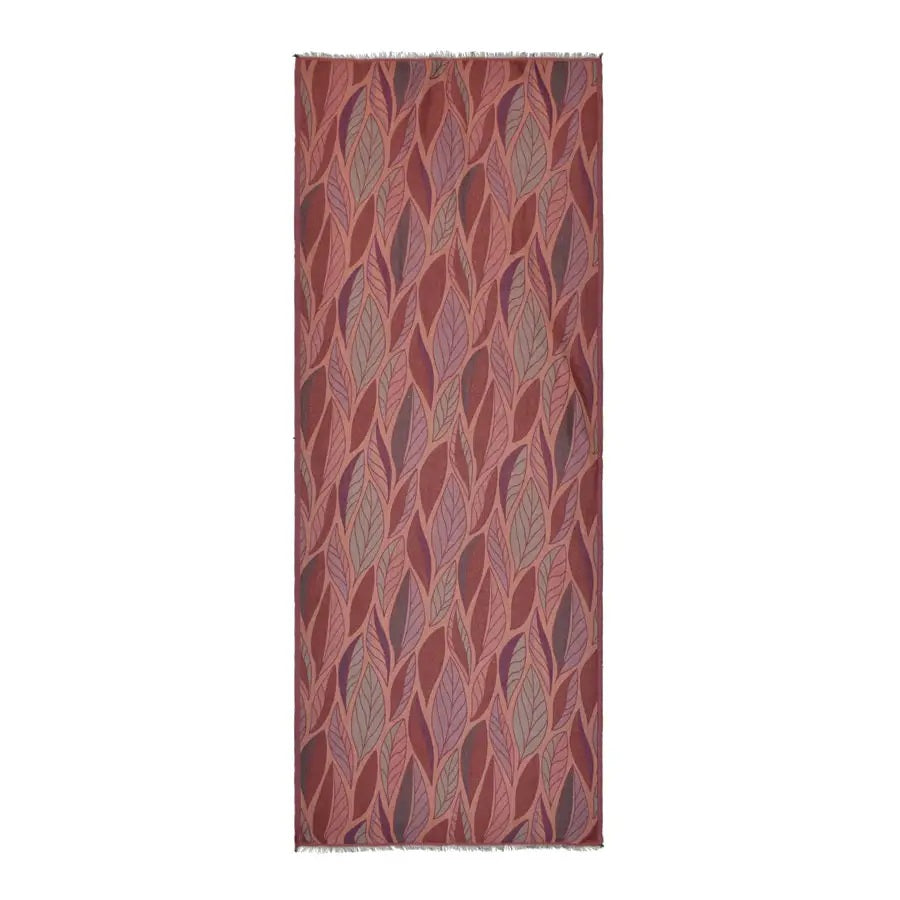 Devorah Woven Leaf Scarf Pink/Coral by Dupatta