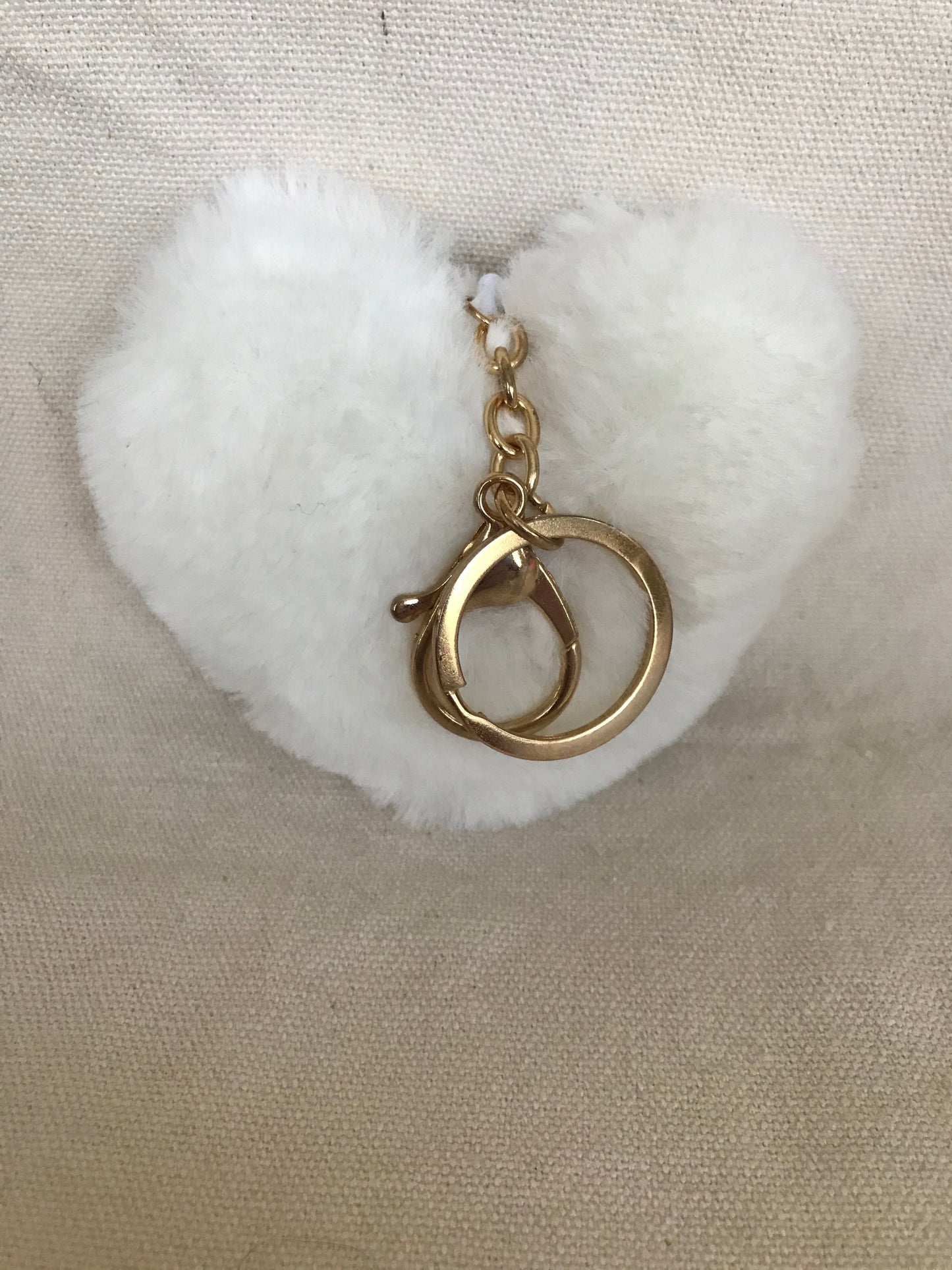 Heart Pom Pom Plush Keychains