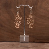 Hammered Cindy Dangle Earrings Rose Gold Tone