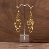 Hammered Mona Tear Dangle Earrings Gold Tone