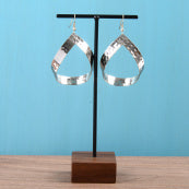 Hope Hammered Circle Dangle Earrings Silver