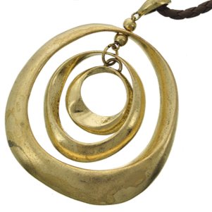 Long Necklace Graduating Pendant on Leatherette Cord