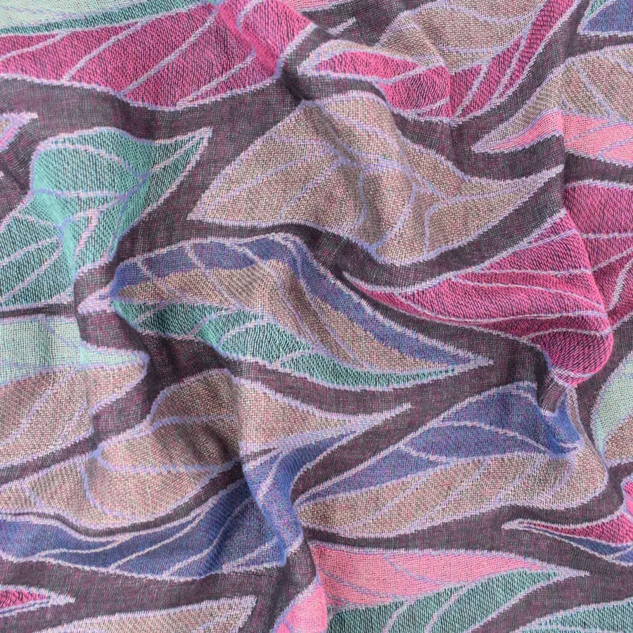 Devorah Woven Leaf Scarf Purple/Black by Dupatta