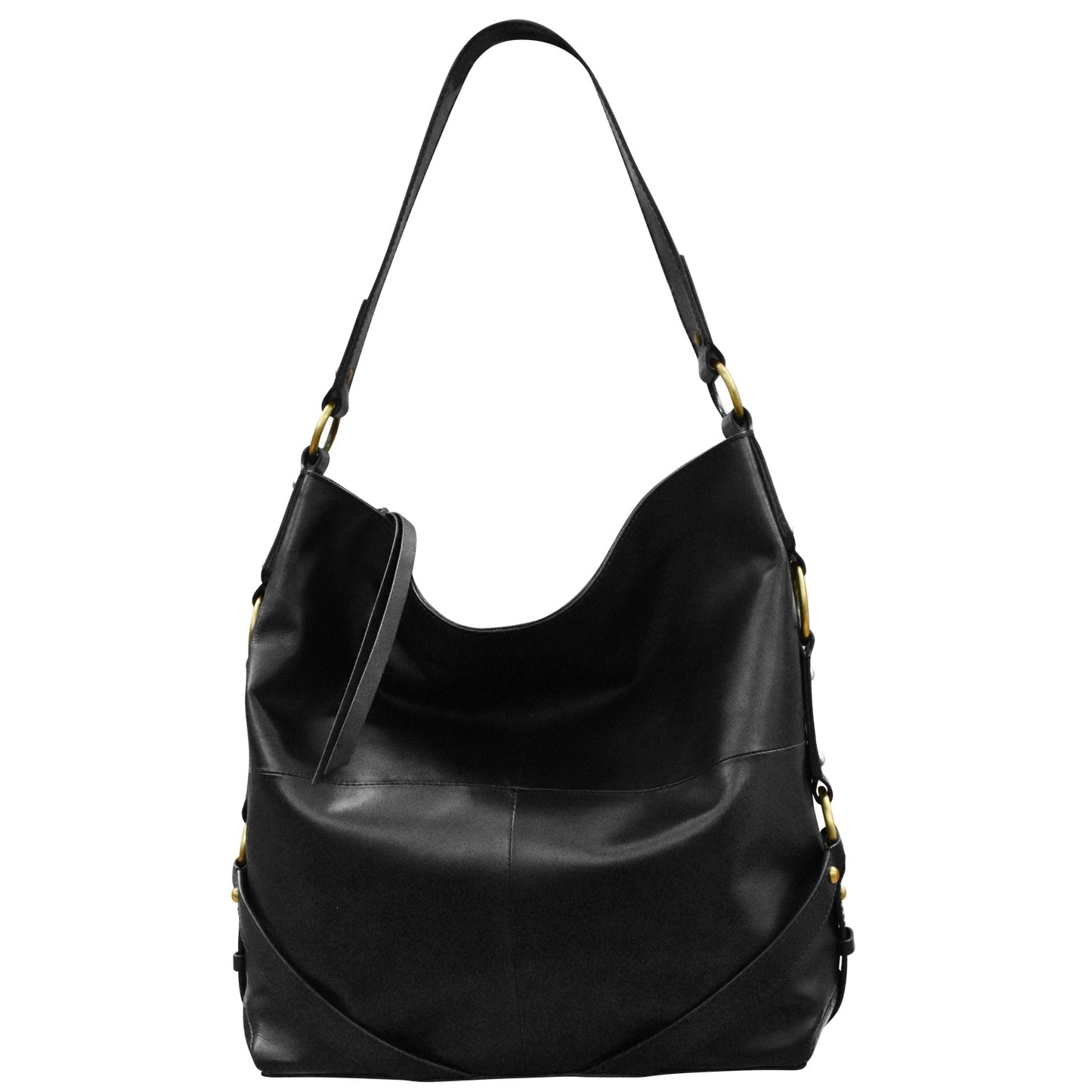 Leather Suffolk Large Hobo Black/Black