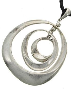 Long Necklace Graduating Pendant on Leatherette Cord