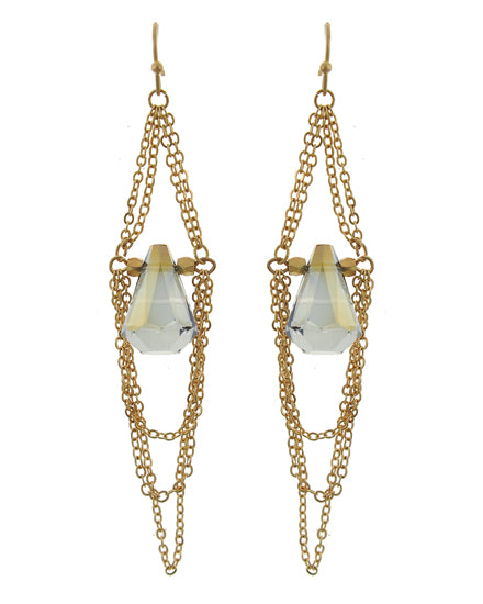 Black Diamond Glass Crystal Chandelier Dangle Earring