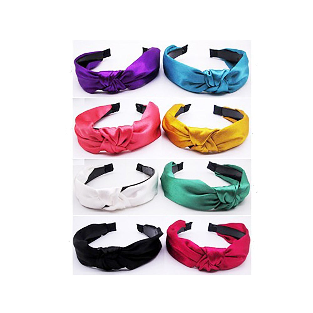 Solid Color Satin Knot Headband Six Colors