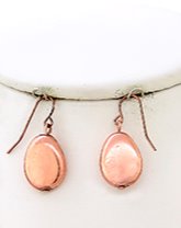 Patina & Copper Beads on Brown Cord Multi-Strand Necklace and Earring Set.
