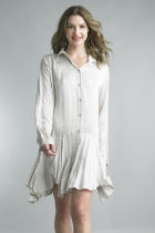 Tempo Paris Long Sleeve Flutter Dress Silk
