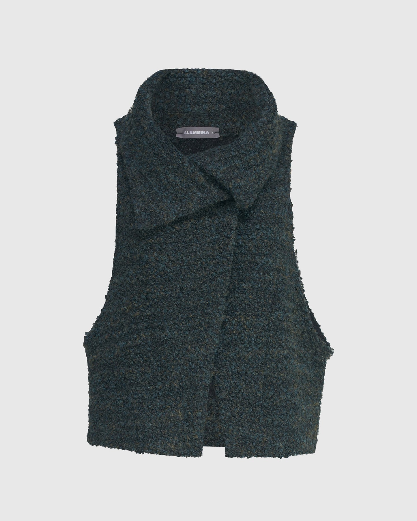 Cozy Crop Bouclé Vest, Forest by ALEMBIKA