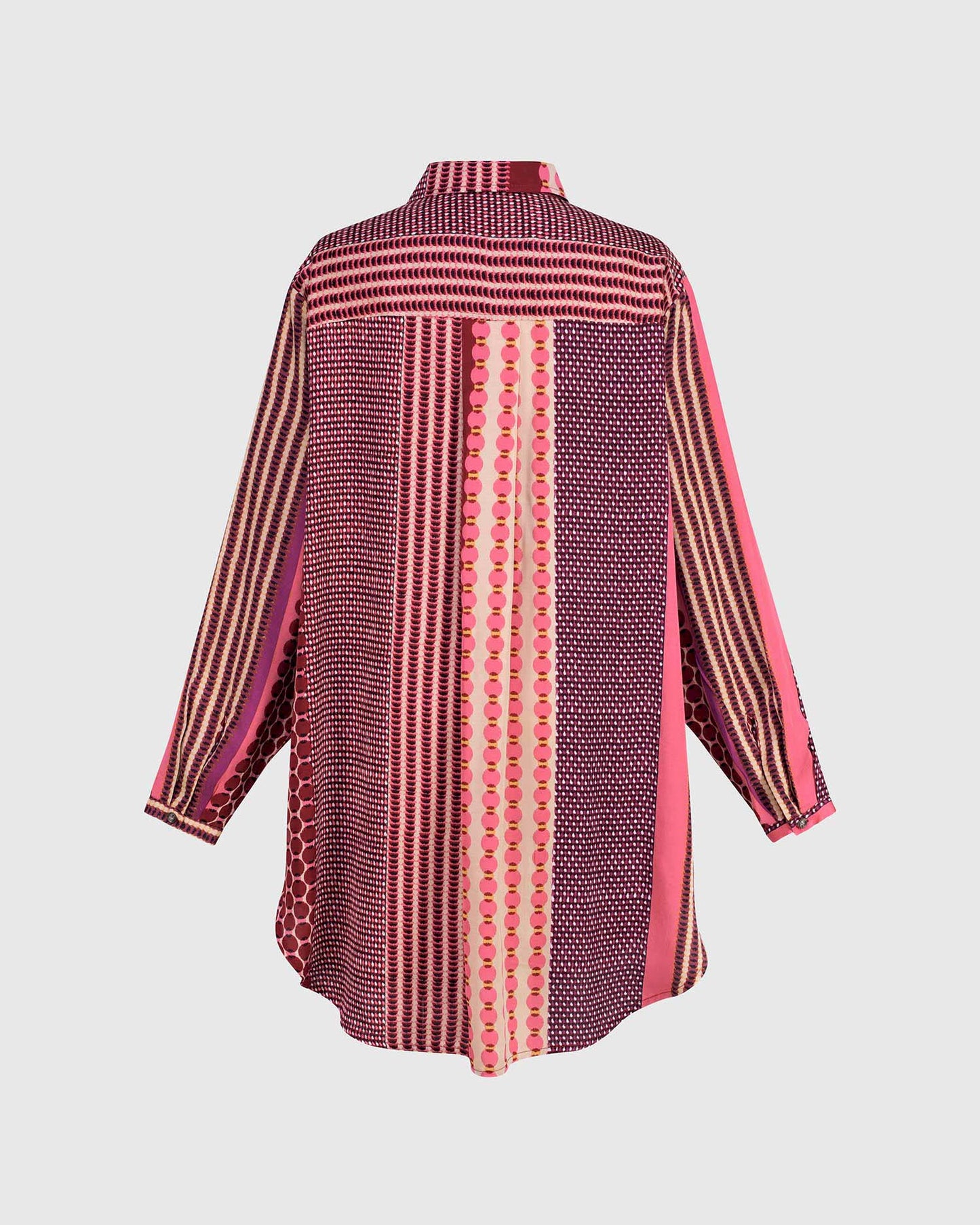 Half Button Front Shirt Blouse, Berry by Alembika