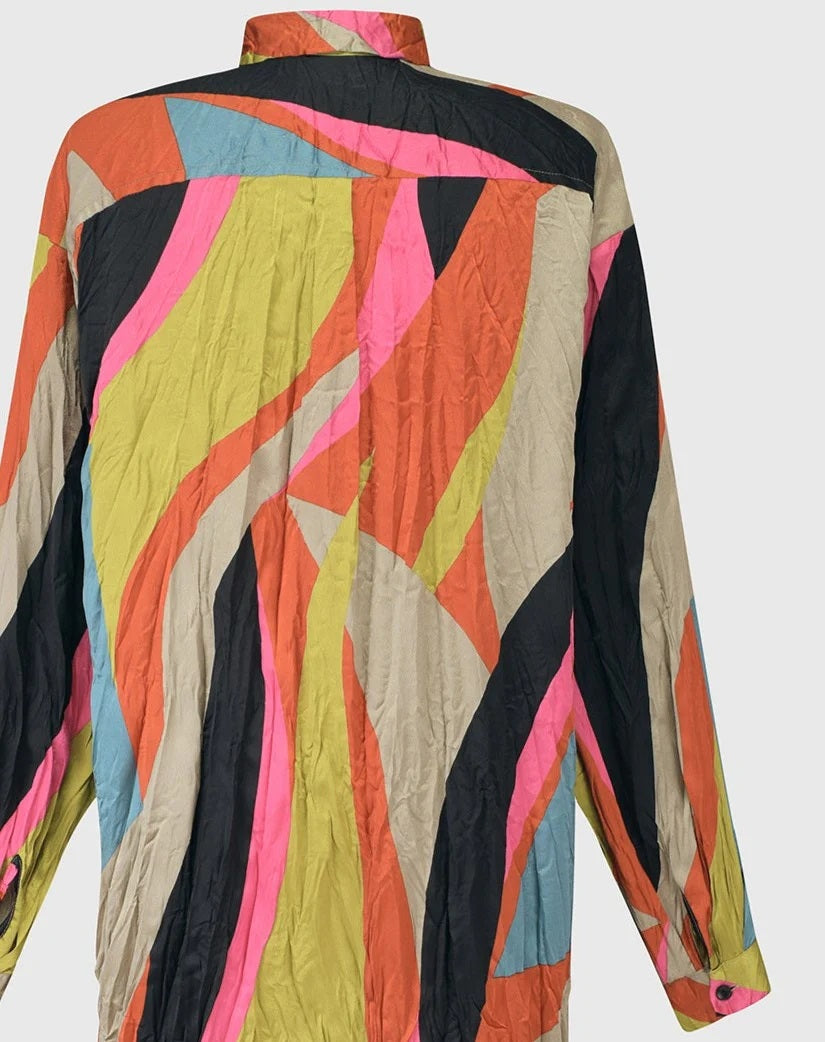 ABSTRACT CRINKLE SHIRTDRESS by Alembika