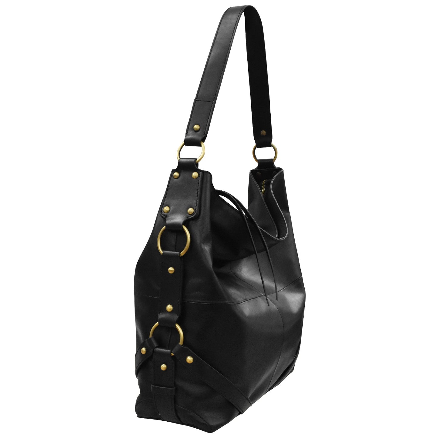 Leather Suffolk Large Hobo Black/Black