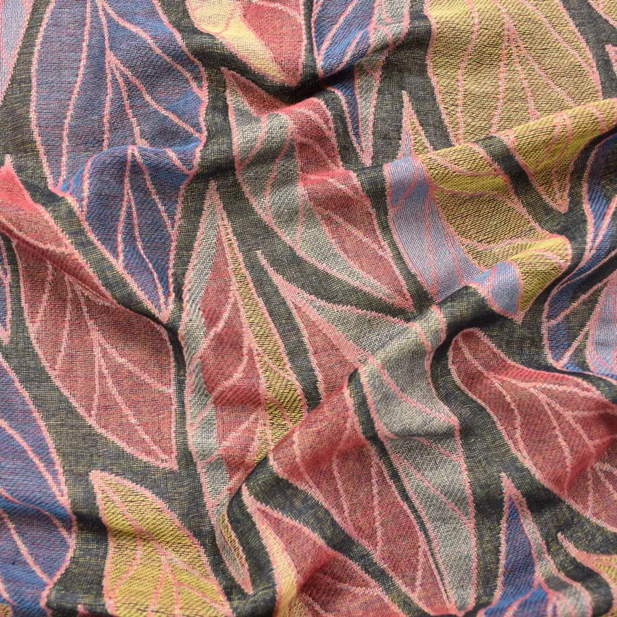 Devorah Woven Leaf Scarf Black Multi by Dupatta