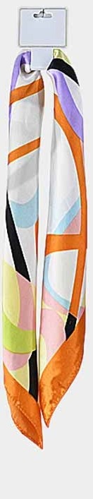 Abstract Print Satin Square Scarf 6 Colors 19x19