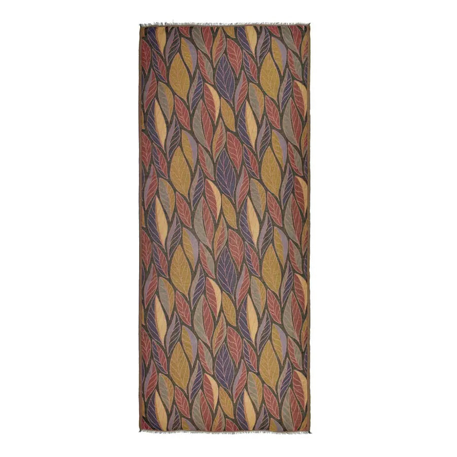 Devorah Woven Leaf Scarf Black Multi by Dupatta