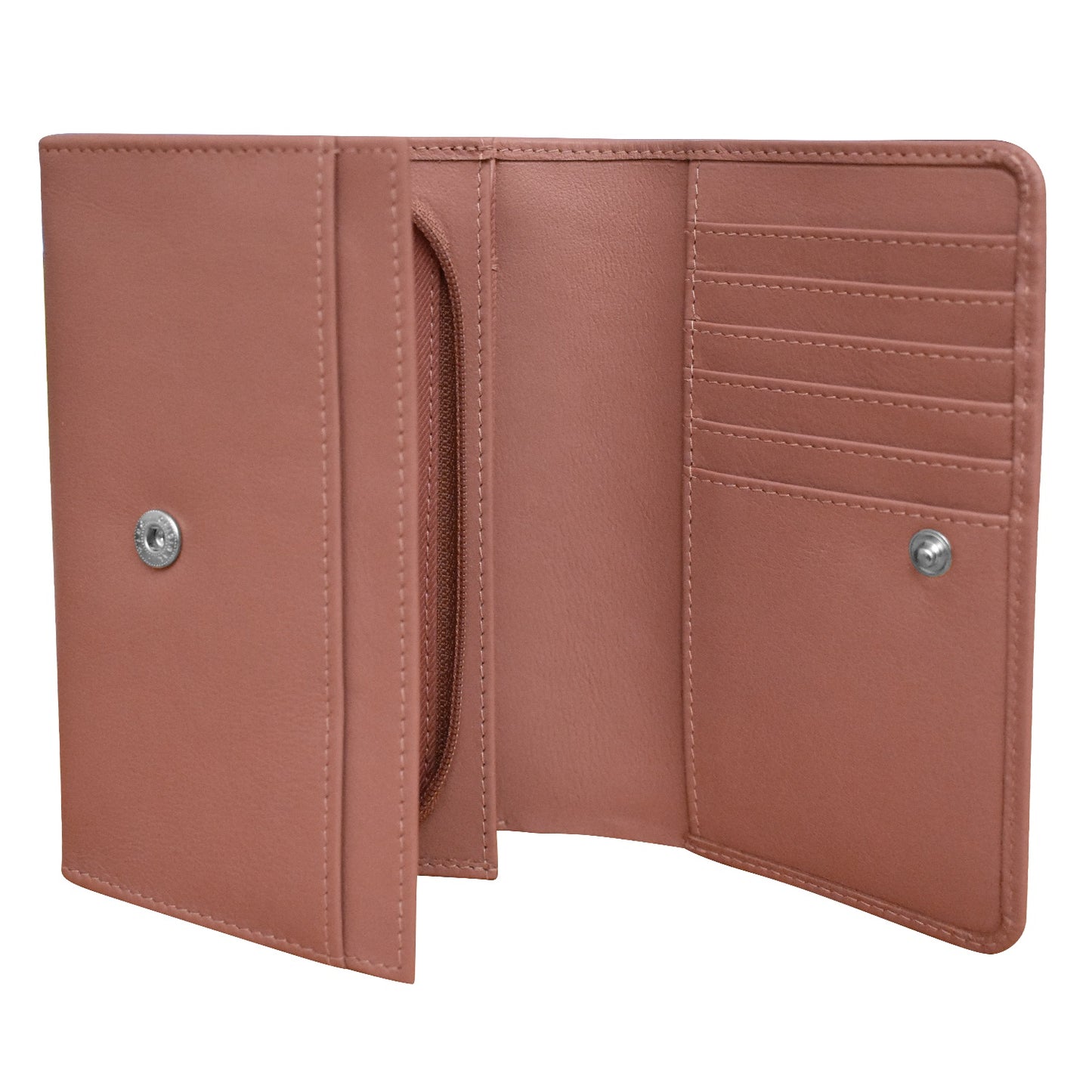 Leather French Wallet Mauve