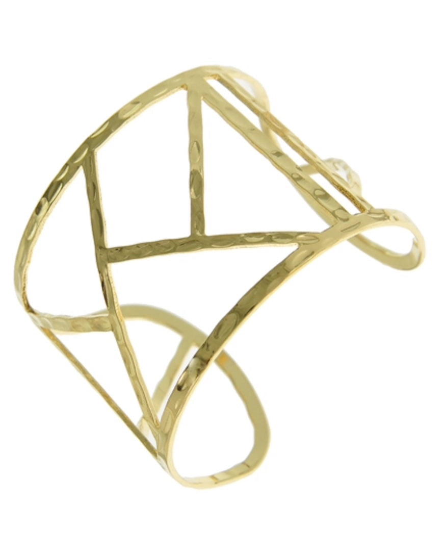Gold Tone Latticework Cuff Bracelet