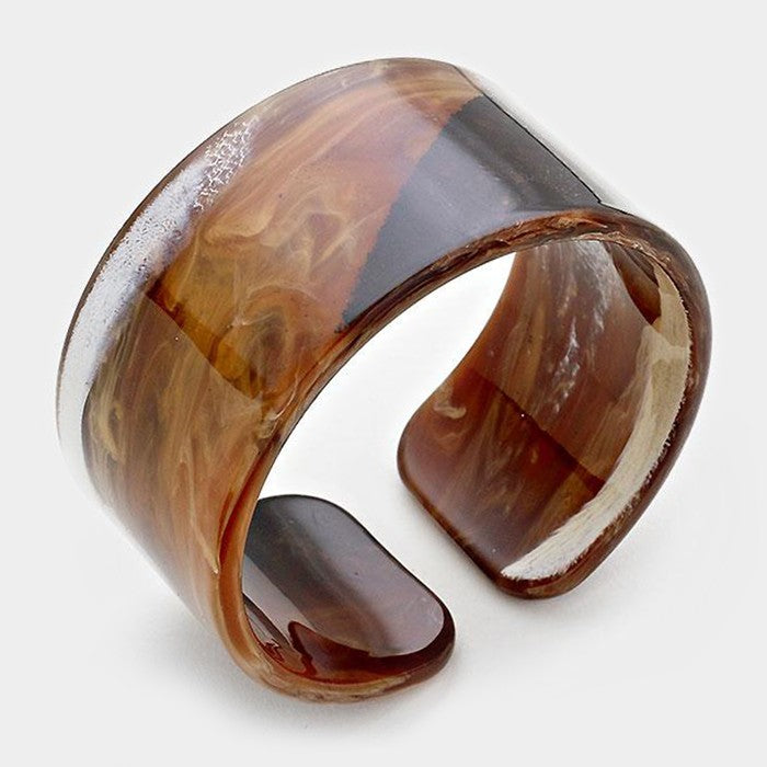 Marbled Celluloid Acetate Cuff Bracelet