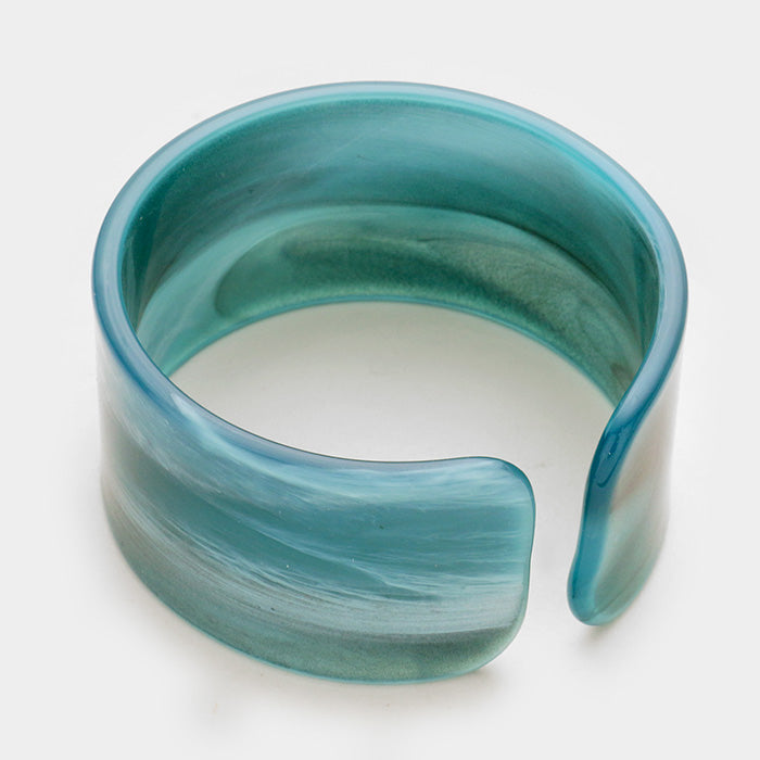 Marbled Celluloid Acetate Cuff Bracelet