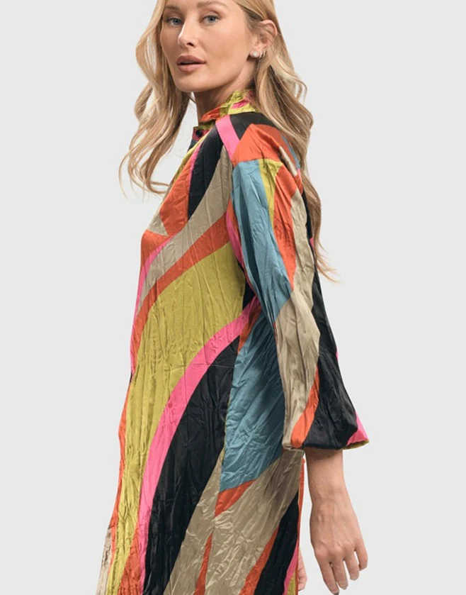 ABSTRACT CRINKLE SHIRTDRESS by Alembika