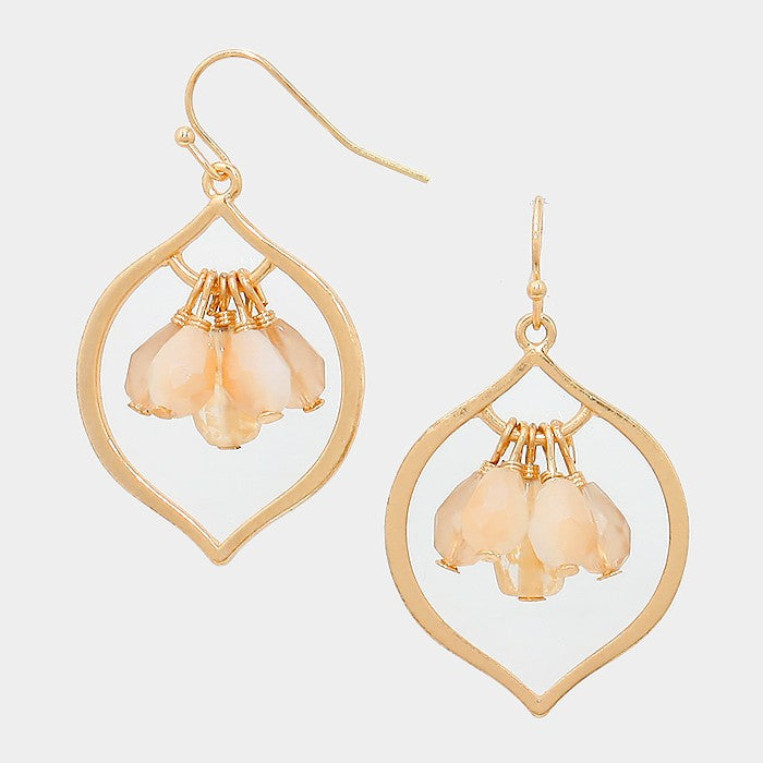 Metal Moroccan Hoop & Bead Earrings