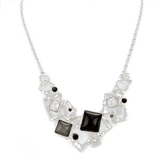 Geometric Black & Silver Necklace