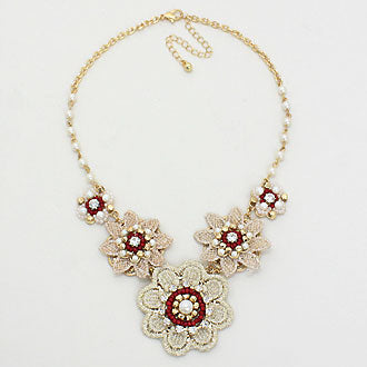 Bauble Lace Flower Necklace