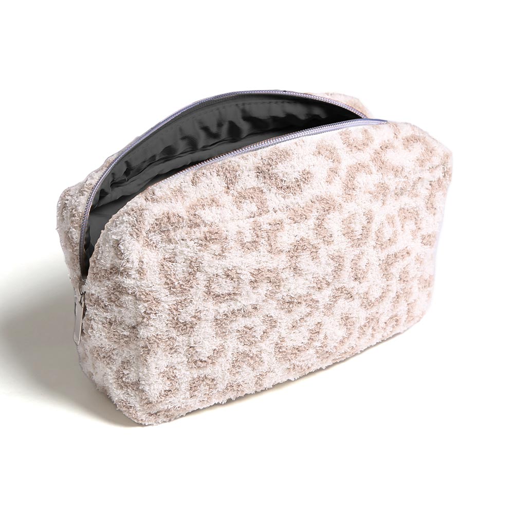 Leopard Travel Pouch Large Beige