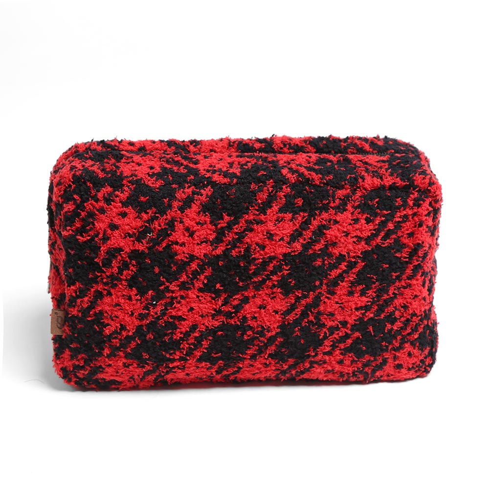 Buffalo Check Travel Pouch Large Blk/RD