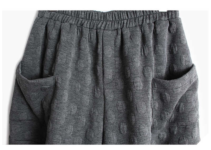 Lantern Wide Leg Pants Ankle Length Pants Dot Textured Pattern