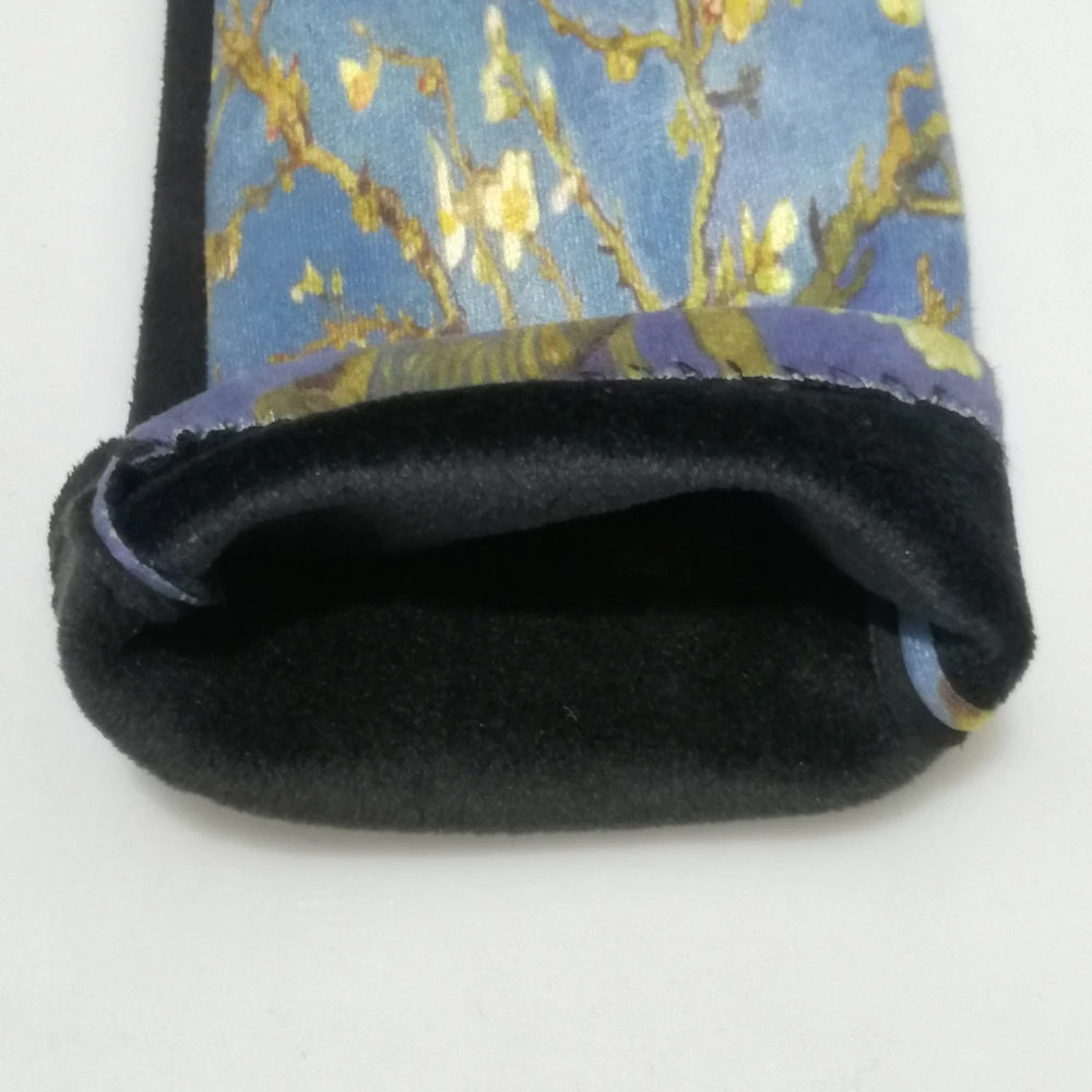 ART SMART TOUCH GLOVES "Van Gogh Art Gloves Almond Branches Blue" PRINT
