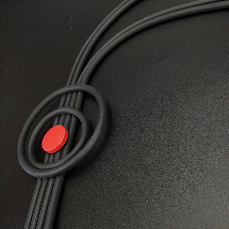 Recycled Rubber/Silicone Long Tassel Necklace with Geometric Pendant
