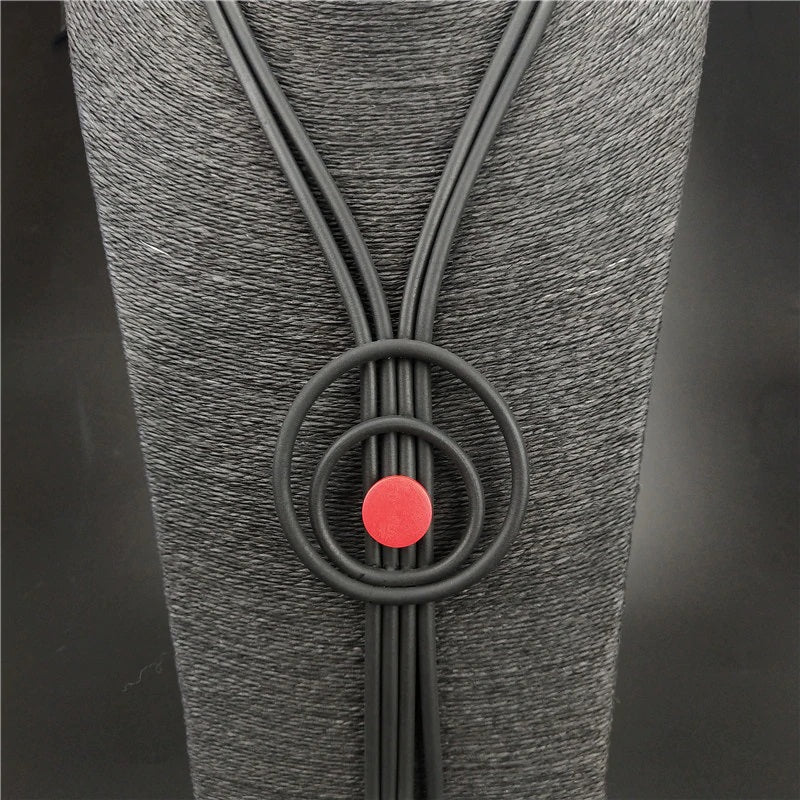 Recycled Rubber/Silicone Long Tassel Necklace with Geometric Pendant