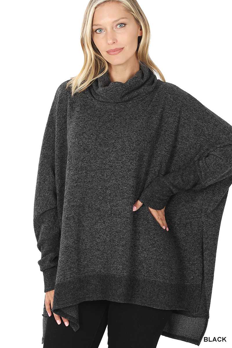 Cowl neck hot sale poncho sweater